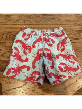 CREWCUTS BOYS LOBSTER PRINT SWIM TRUNKS SIZE 4